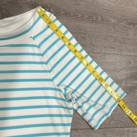 Talbots Striped Boat Neck Half Sleeve Top M - Picture 6 of 10